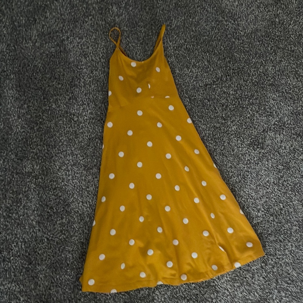 Midi mustard yellow with white polka dots Old Navy Girls XL dress